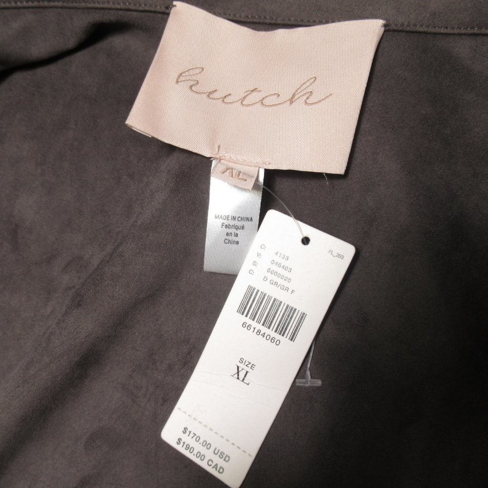 Anthropologie Hutch Vegan Faux Suede Moto Jacket Brown Gray - XL - Picture 10 of 12